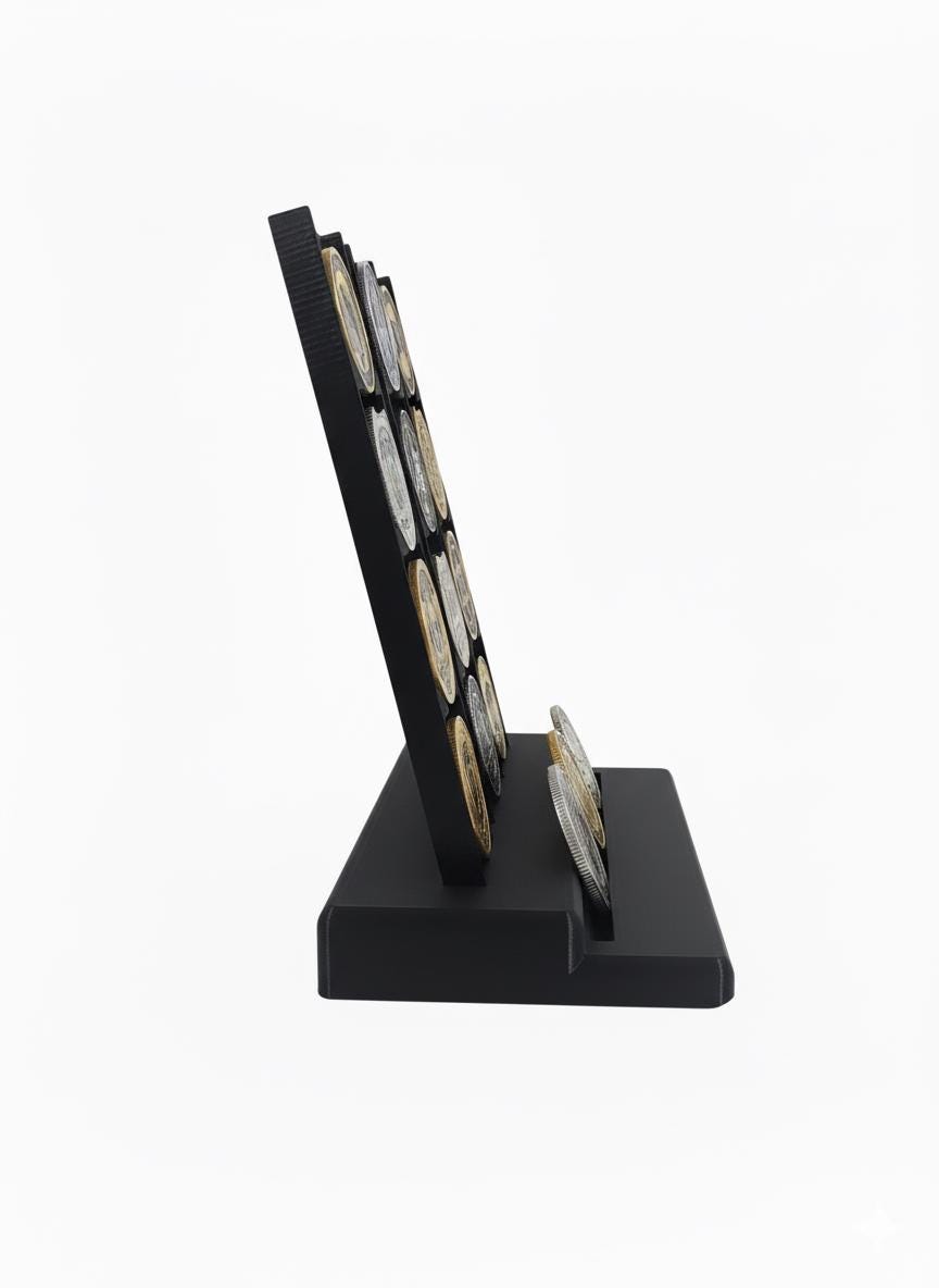 Challenge Coin Display Stand, First Responder Military Police Holder (Up to 2" Coins)