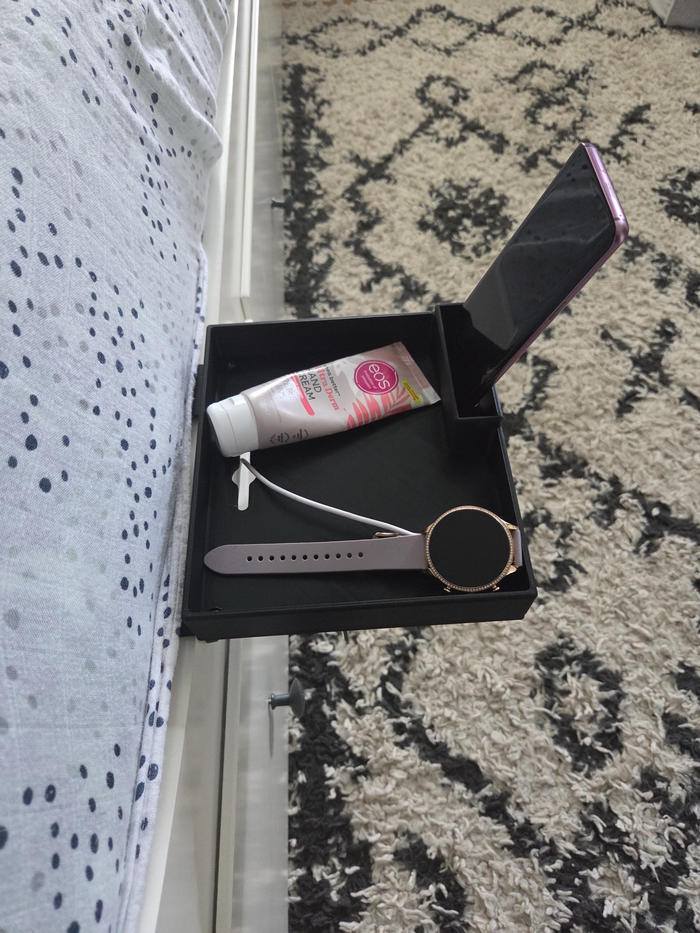 Bedside Clamp-On Organizer Shelf: Charging Dock, Dorm Room Essential