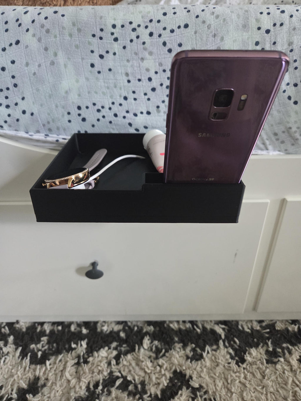 Bedside Clamp-On Organizer Shelf: Charging Dock, Dorm Room Essential