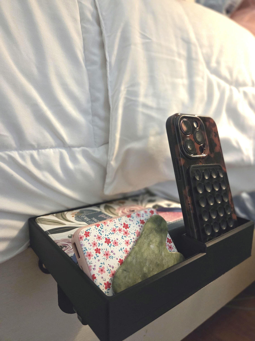 Bedside Clamp-On Organizer Shelf: Charging Dock, Dorm Room Essential