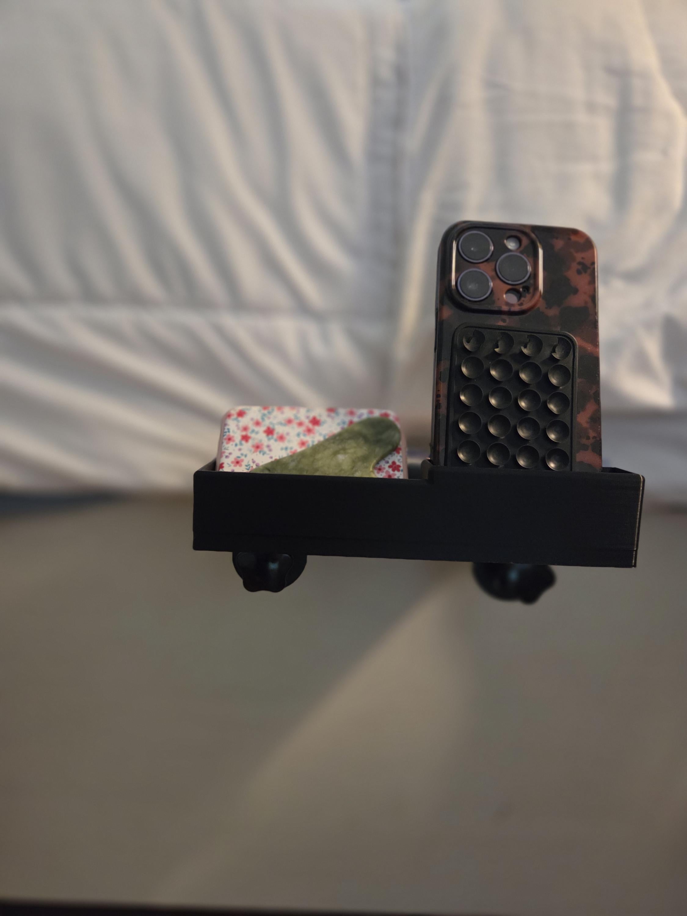 Bedside Clamp-On Organizer Shelf: Charging Dock, Dorm Room Essential