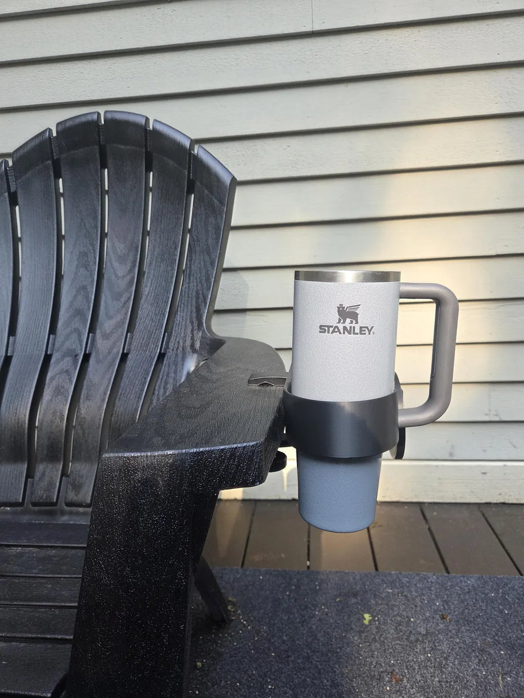 Clamp-On Cup and Phone Holder for Chairs, Desks, Outdoor Use