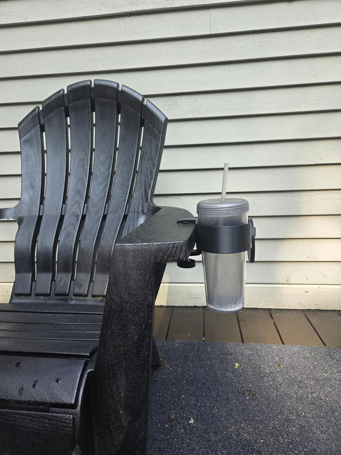 Clamp-On Cup and Phone Holder for Chairs, Desks, Outdoor Use