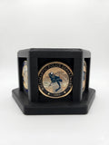 Hexagonal Challenge Coin Display Stand – Stackable Holder for First Responders, Military, Police Up to 2" Coins