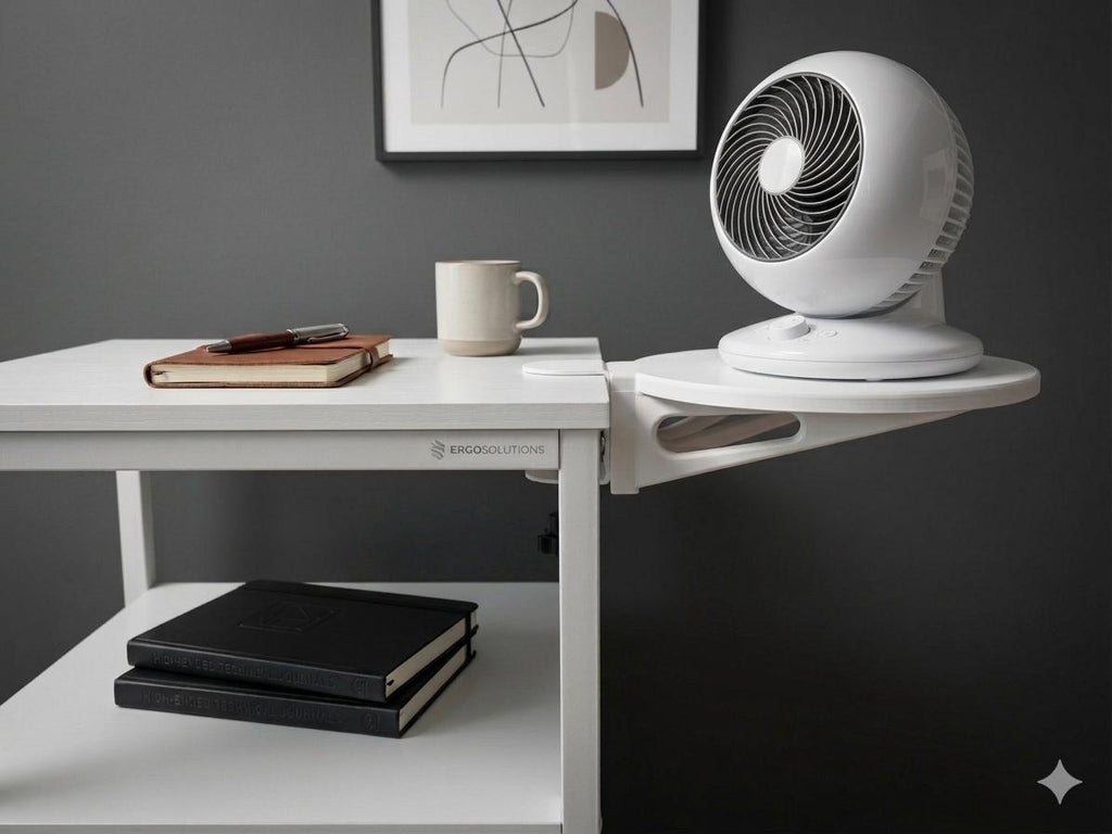 Clamp-On Desk Shelf for Fans & Decor Space-Saving College Dorm Room Organizer, Floating Bedside Table